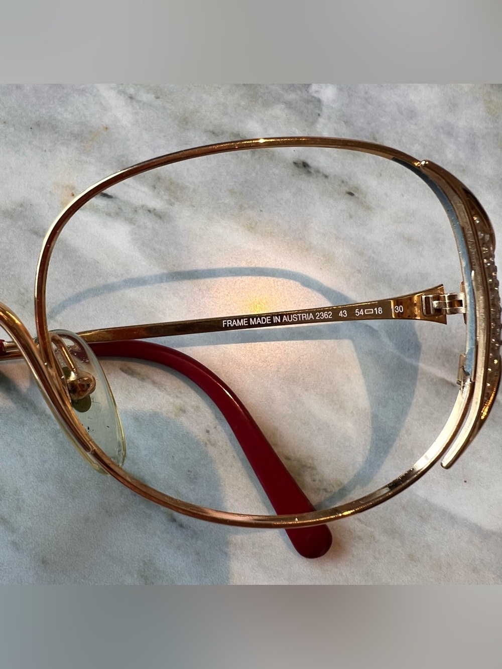 Christian Dior Vintage 1980s Gold Rhinestone Oversized Eyeglass Made in Austria - Picture 4 of 14